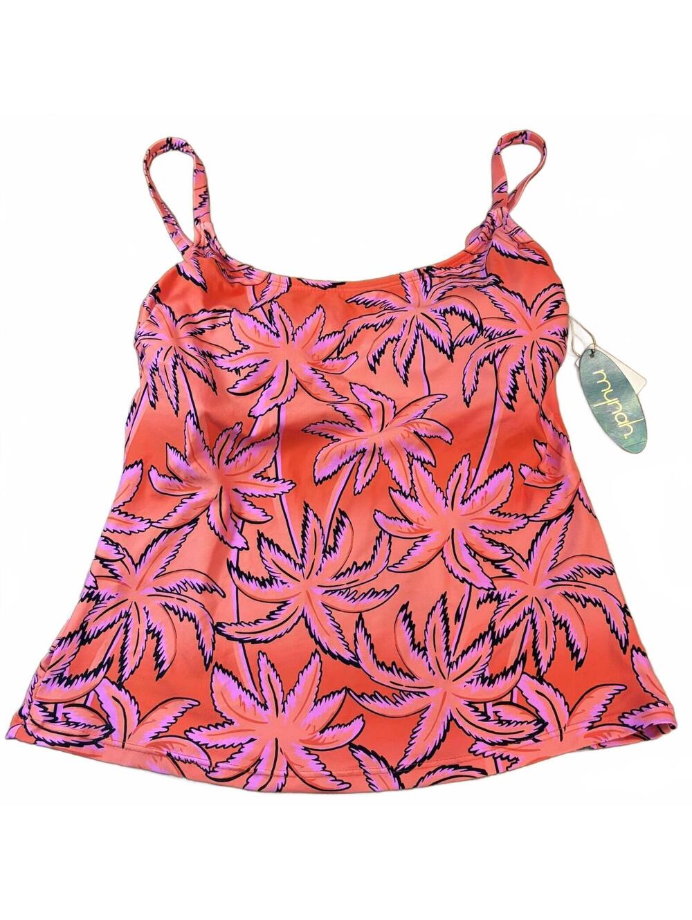 Aruba Sky Mynah Tropical Coral Pink Tankini Swim Top NWT Size Small